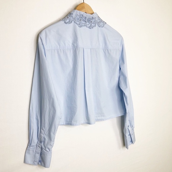 Paris Atelier & Other Stories collard Powder, blue button down shirt - Picture 7 of 9